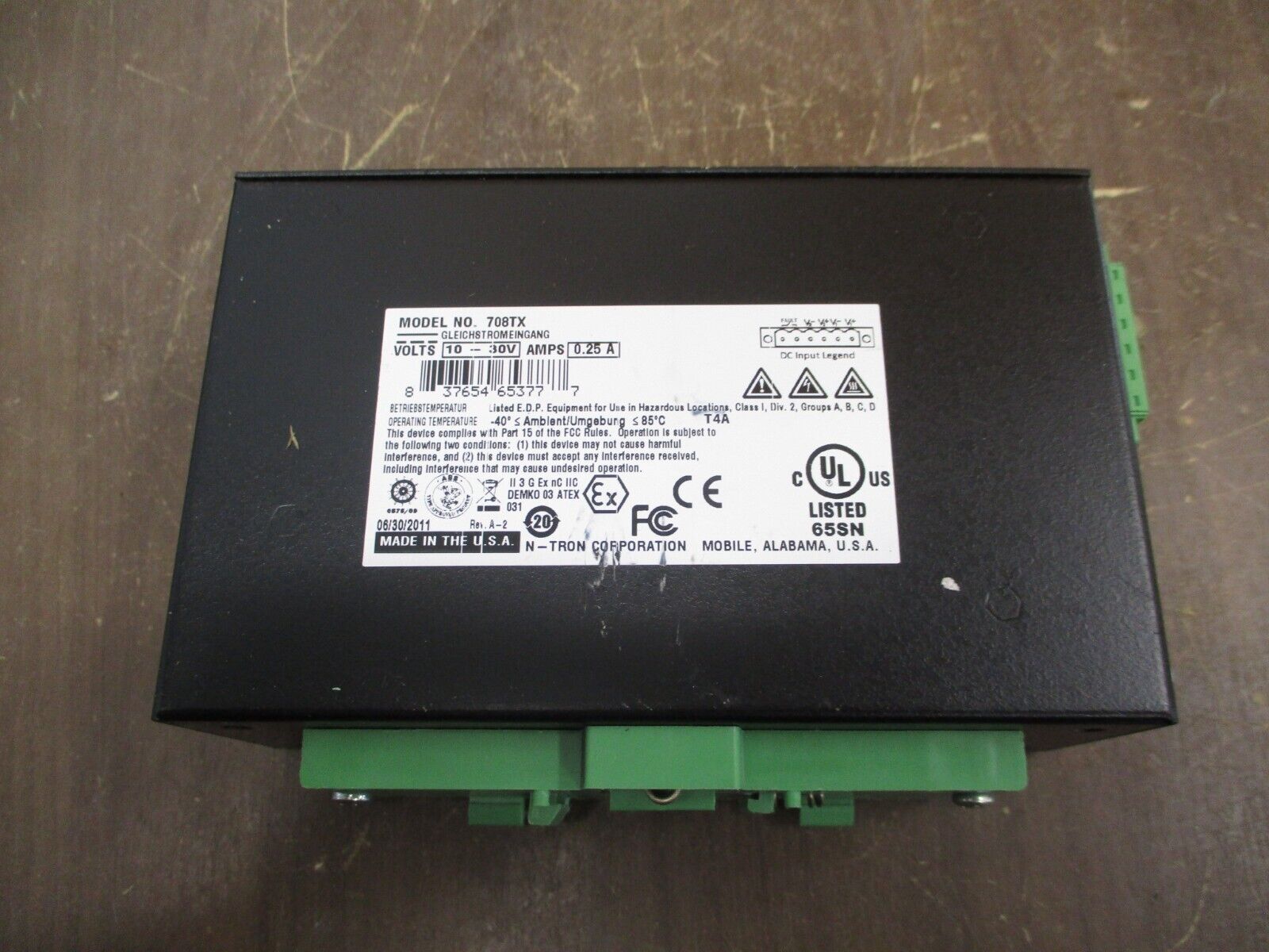 N-Tron Managed Ethernet Switch 708TX 10-30V 0.25A 8-Port Used