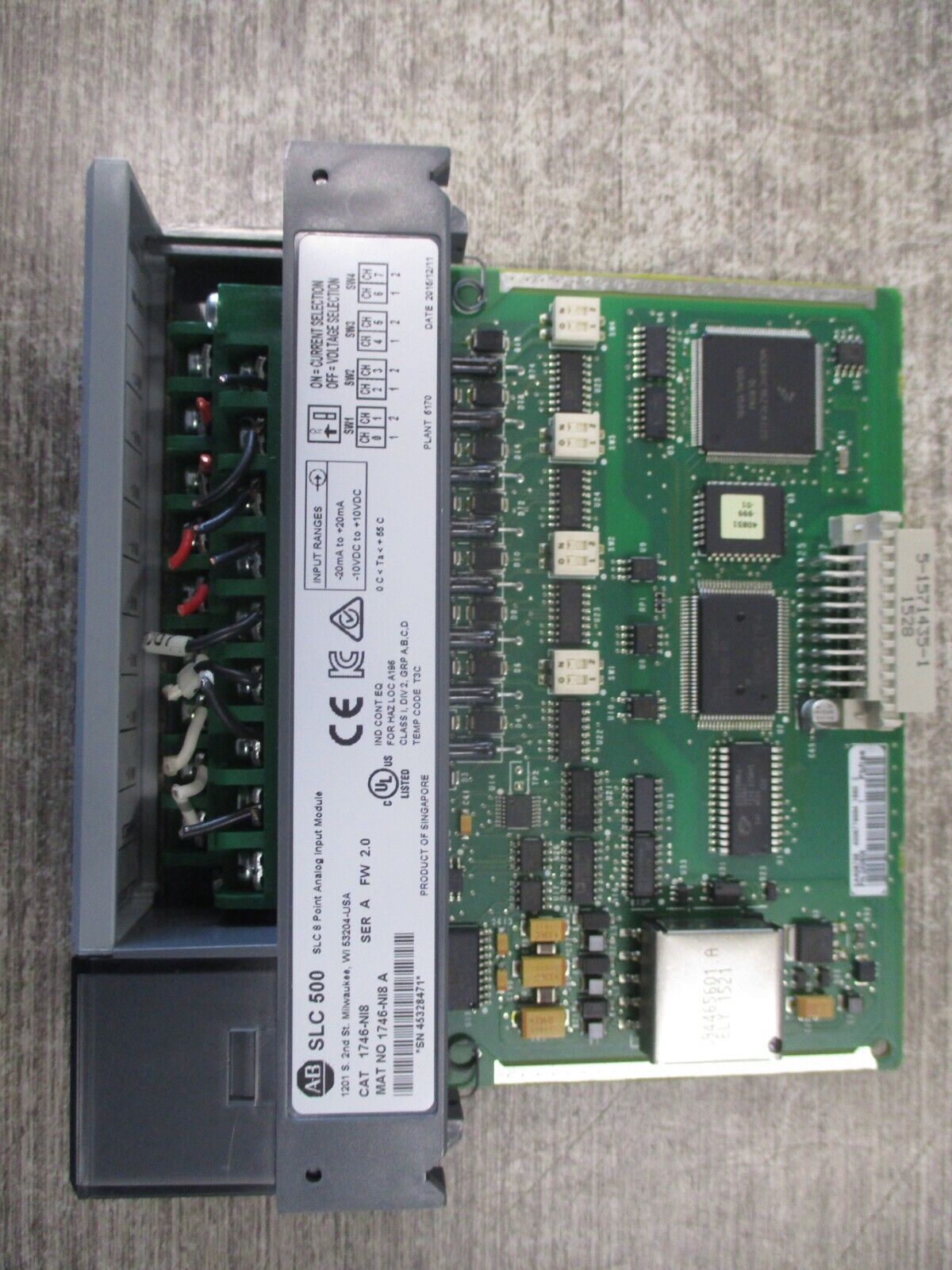 Allen-Bradley SLC 500 8PT Analog Input Module 1746-NI8 Ser. A FW 2.0 Used