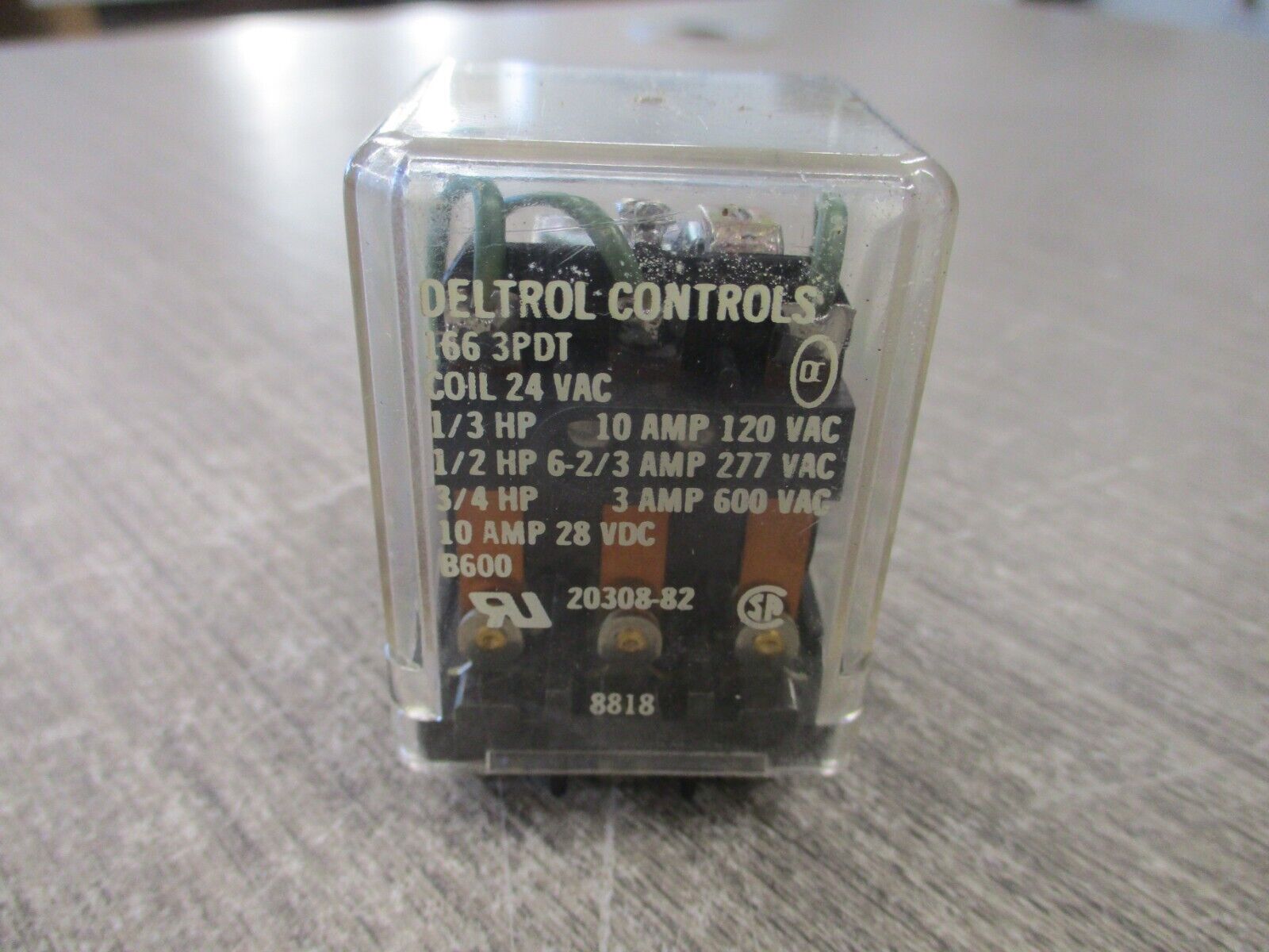 Deltrol Controls Relay 166 3PDT 24 VAC Coil Used