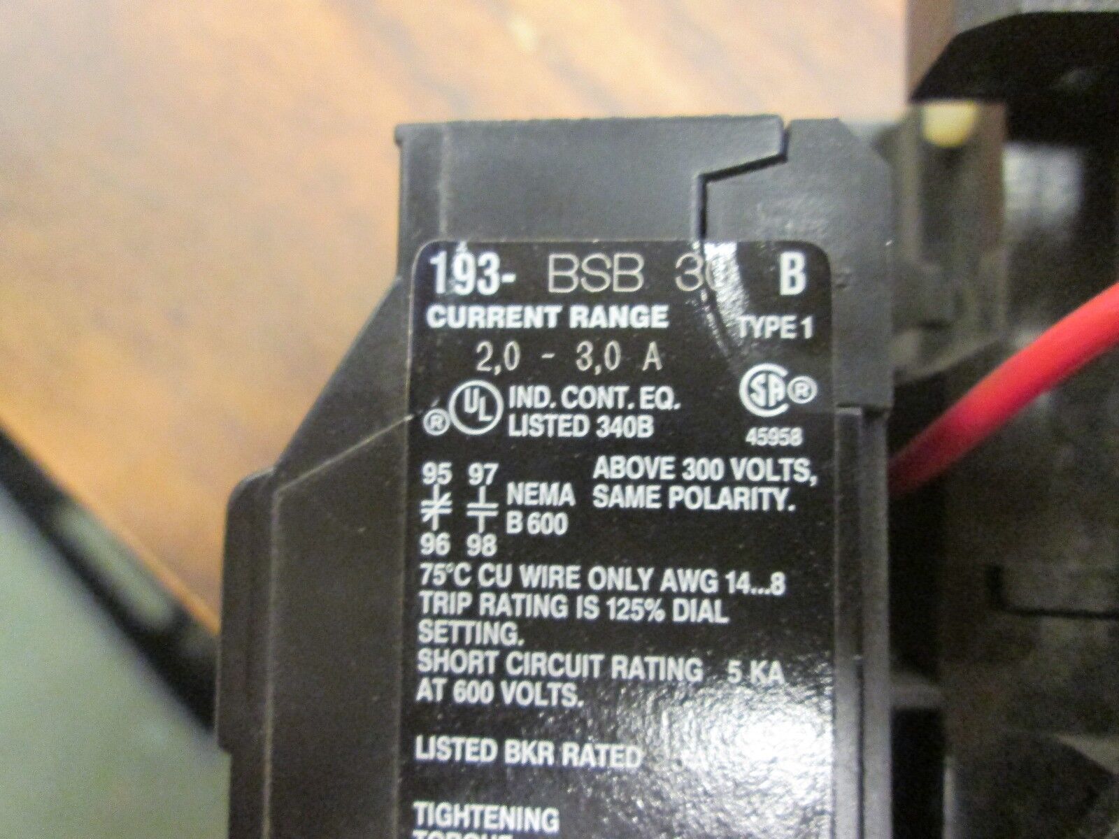 Allen-Bradley Starter 100-A18ND3/193-BSB 30 120V Coil, Range: 2-3A Used