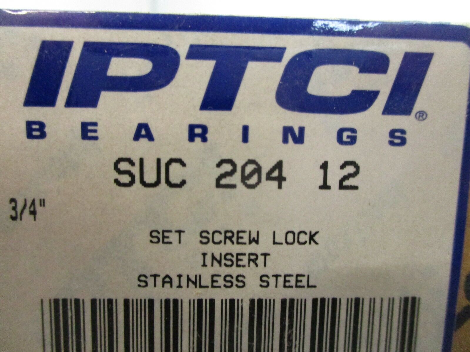 IPTCI Stainless Steel Bearing Insert SUC 204 12 3/4" Set Screw Lock New Surplus