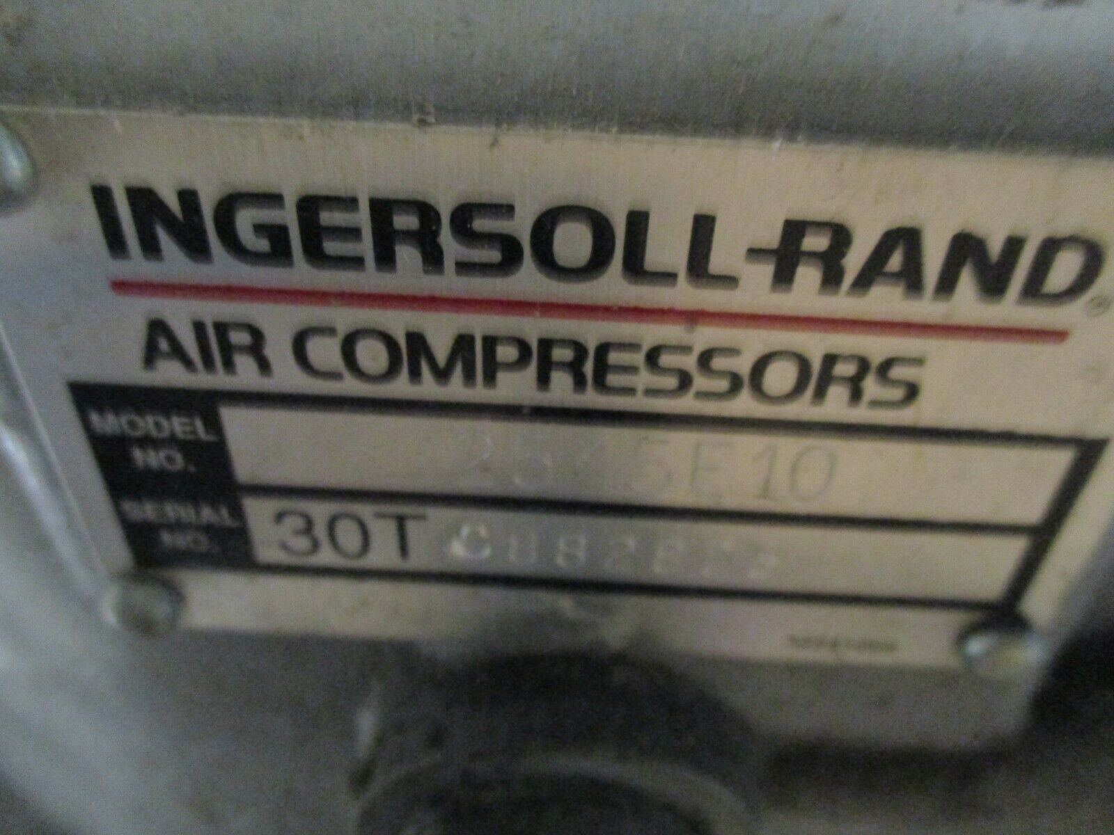 Ingersoll Rand Air Compressor 2545e10230/3/60 10HP 230V 28A 3Ph 35CFM Used