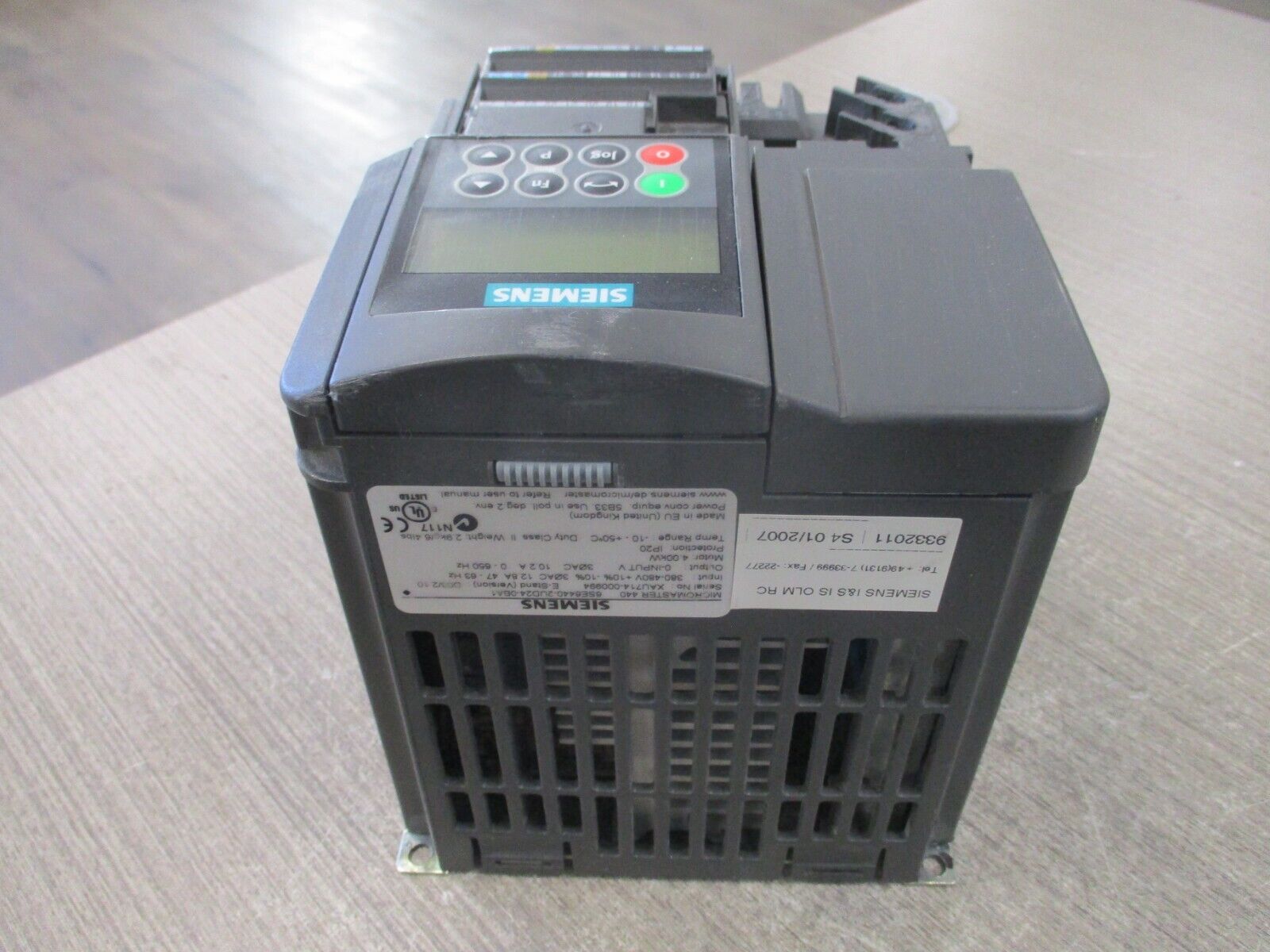 Siemens Micromaster 440 AC Drive 6SE6440-2UD24-0BA1 4kW 3Ph Input: Output: Used