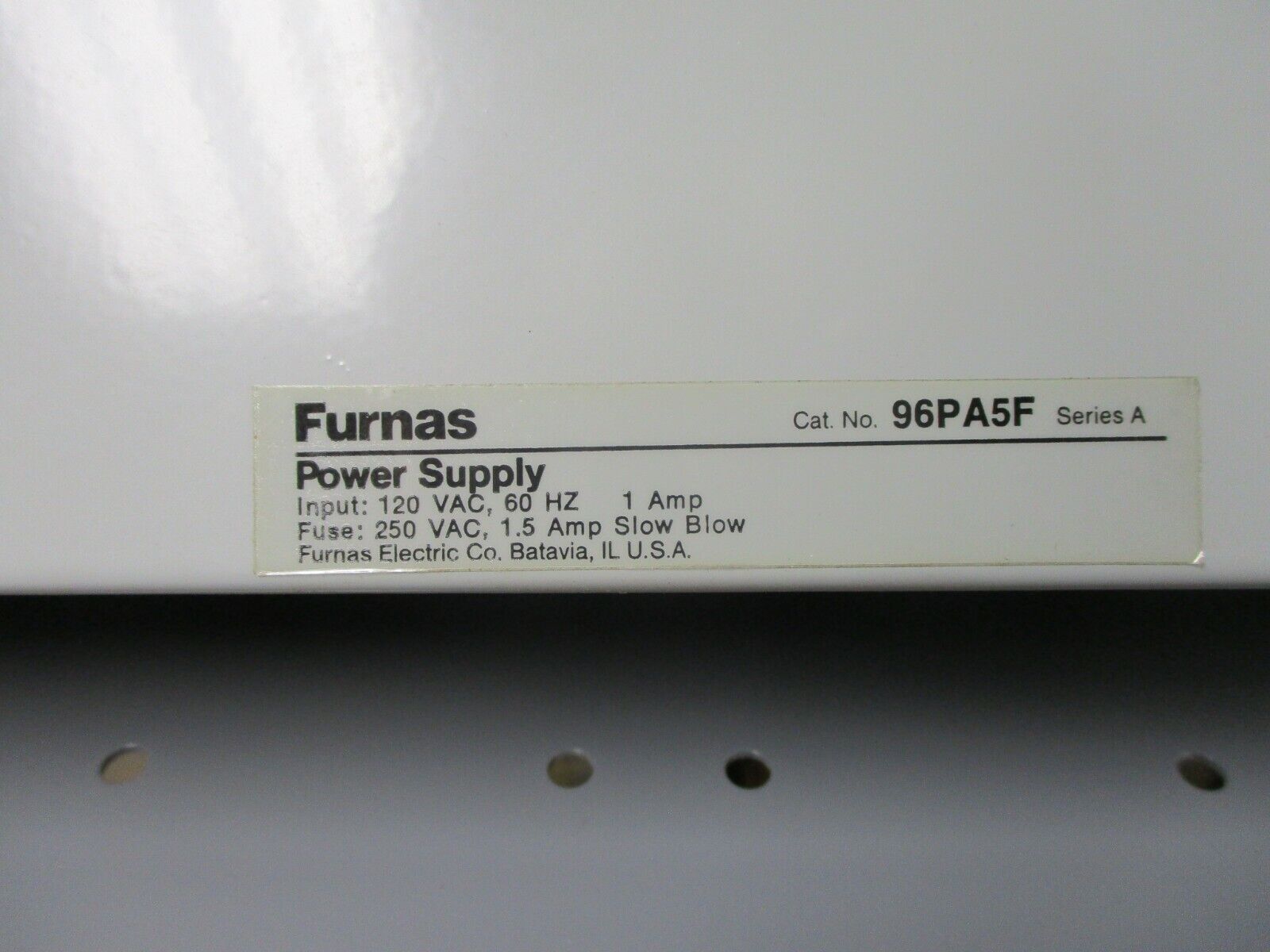Furnas Power Supply 96PA5F, 1A 120VAC 60Hz, 5VDC / 8.5VDC Output Used