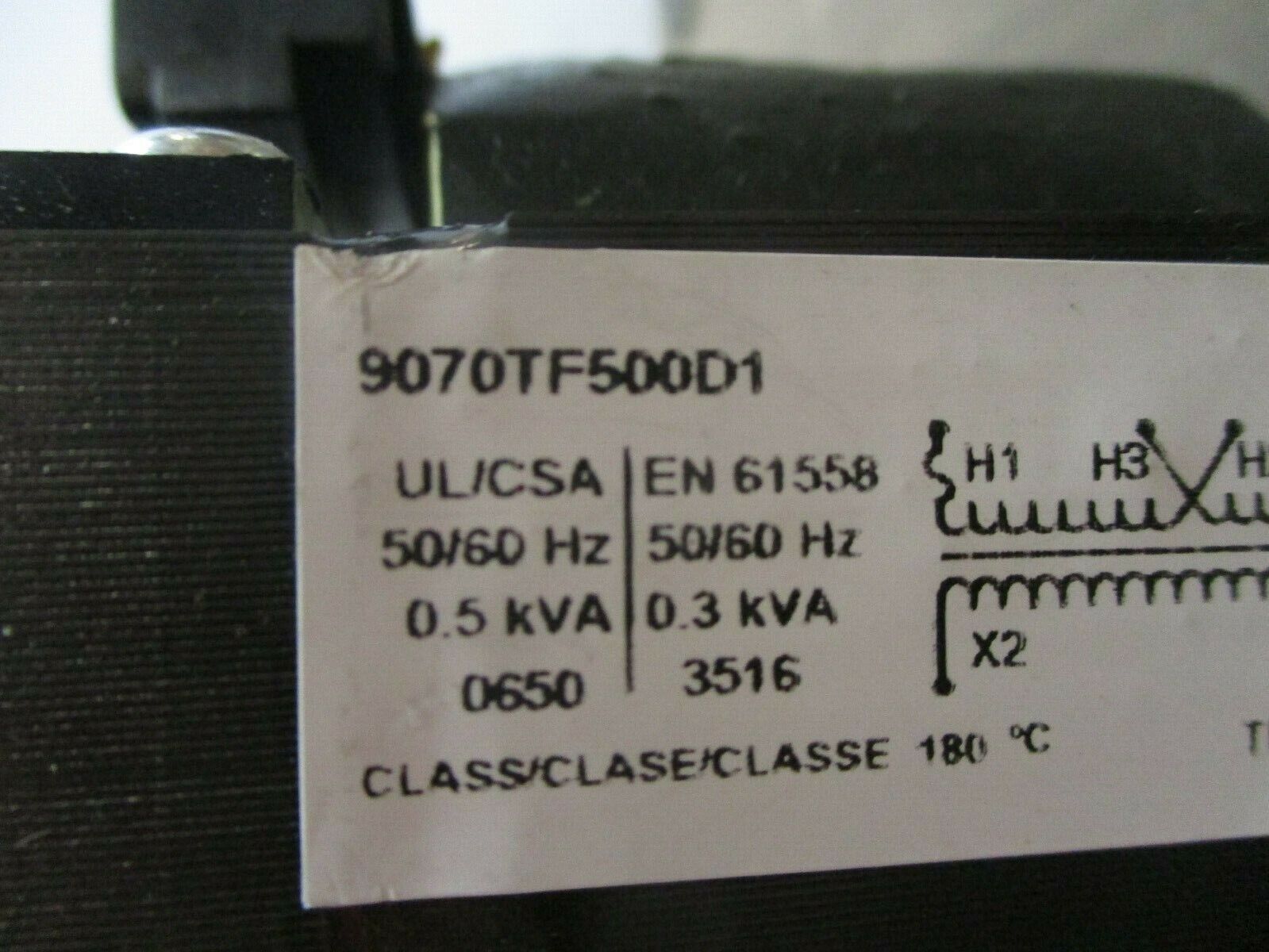 Square D Transformer 9070TF500D1 0.5kVA Pri: 240/480V Sec: 120V 50/60Hz Used