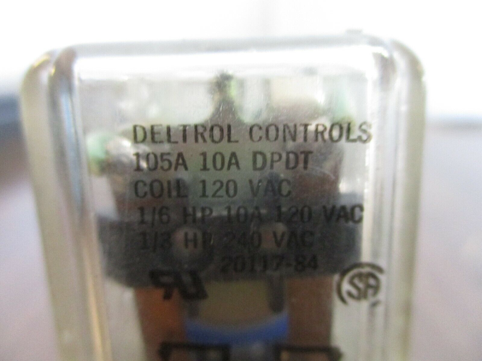 Deltrol Controls Relay 105A 10A DPDT 120V Coil w/ Base *Lot of 2* Used