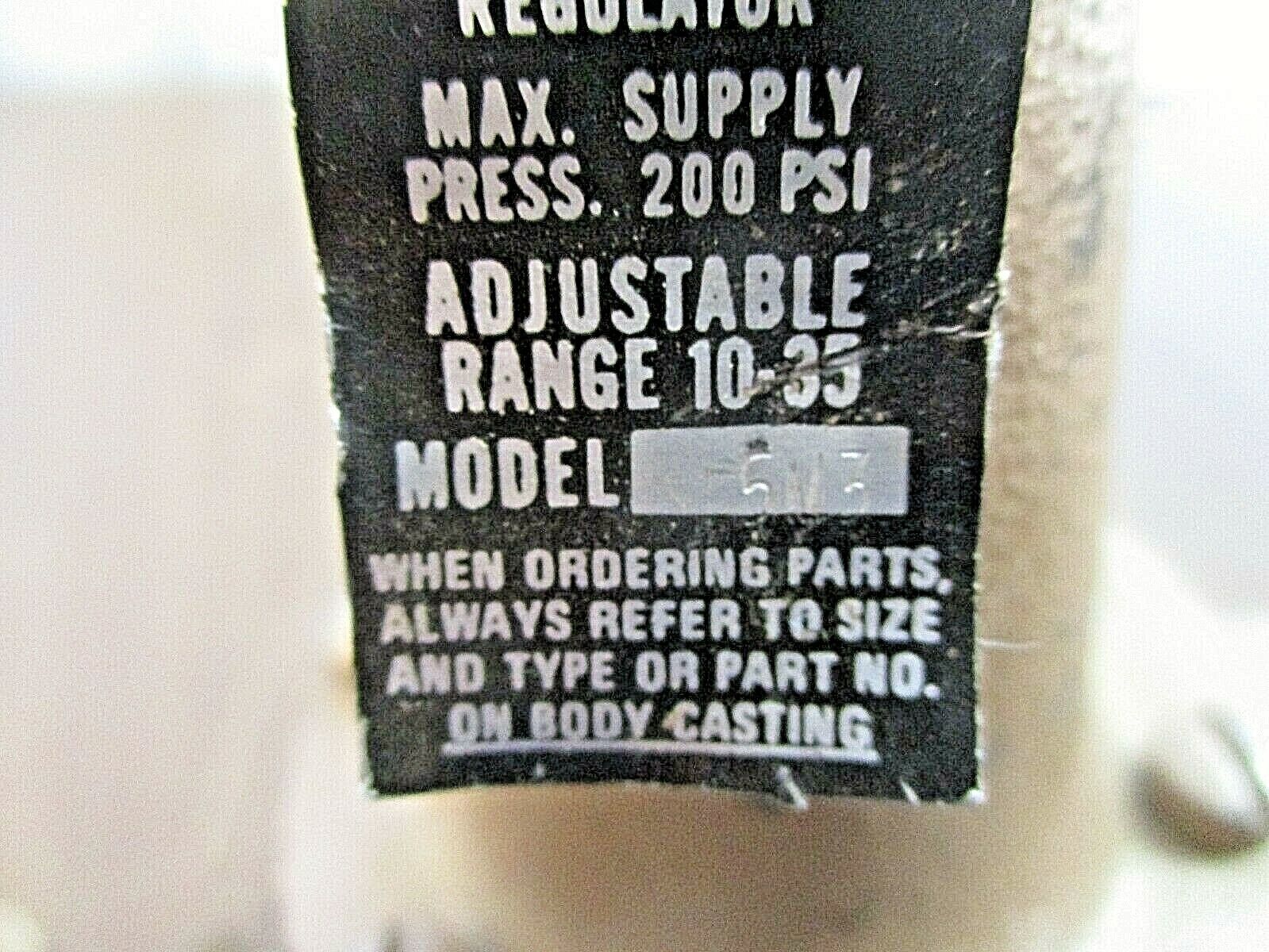 Watts Low Pressure Regulator 5M3 200PSI Max Range: 10-35 Used