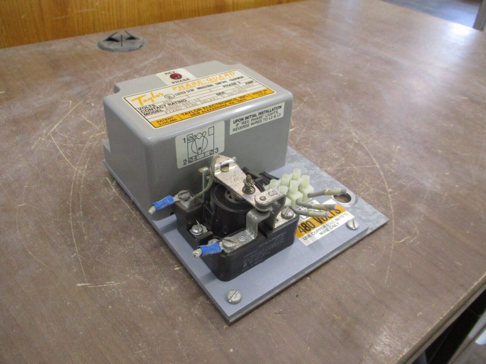 Phase-Guard Phase Failure Relay PNDR-480-5T 480V 3Ph 30A Delay: 5 Sec Used