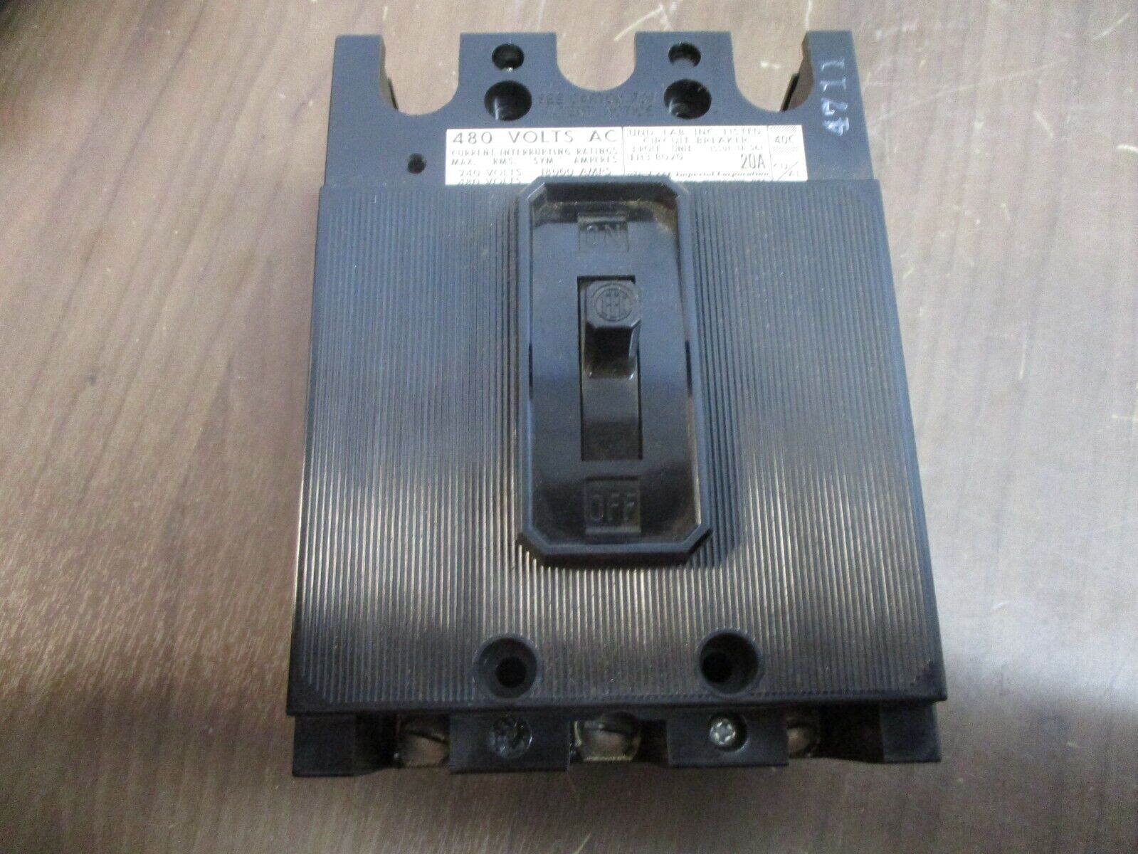 ITE Circuit Breaker EH3-B020 20A 480V 3P New Surplus