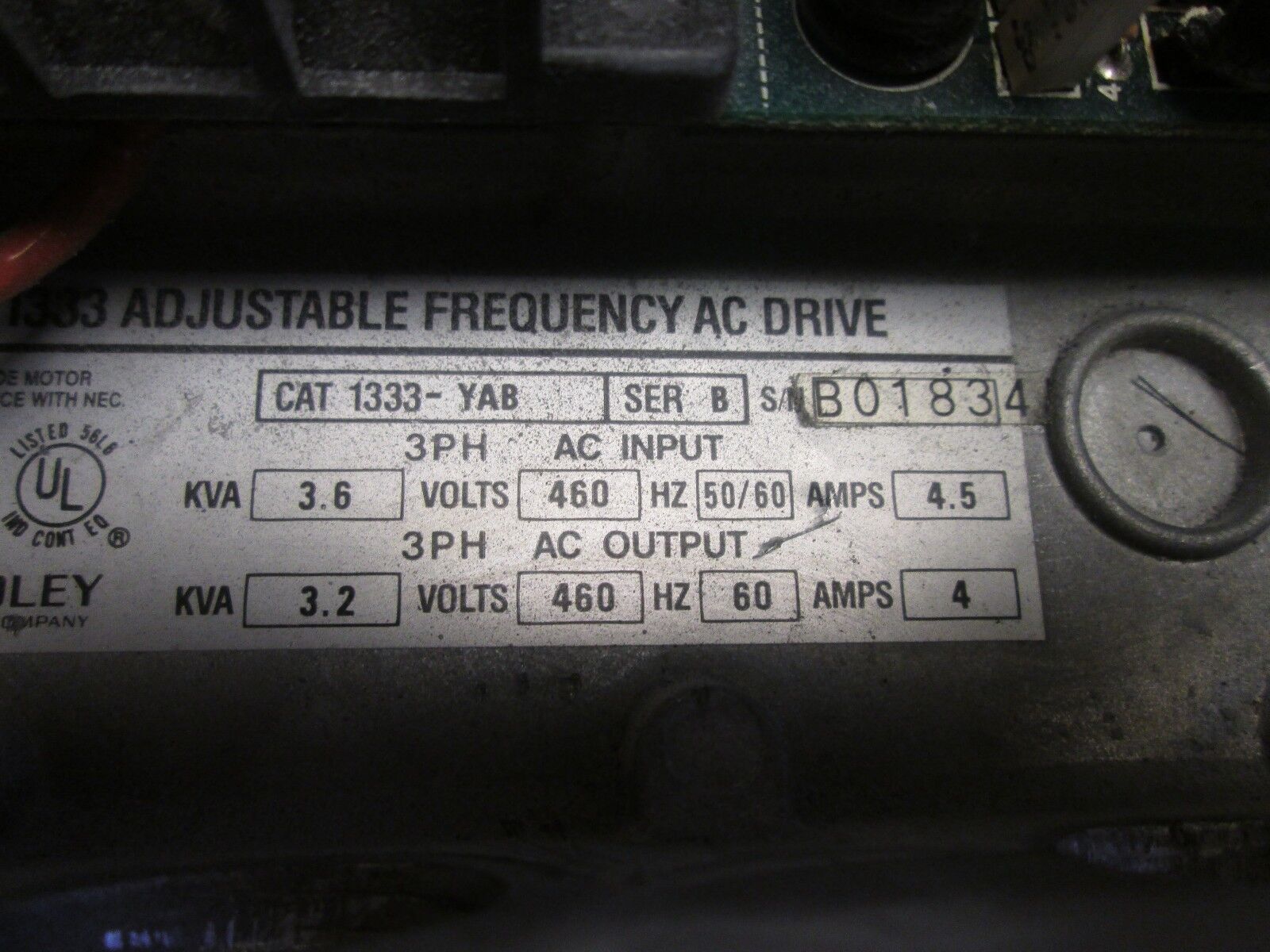 Allen-Bradley AC Drive 1333-YAB 3.2KVA