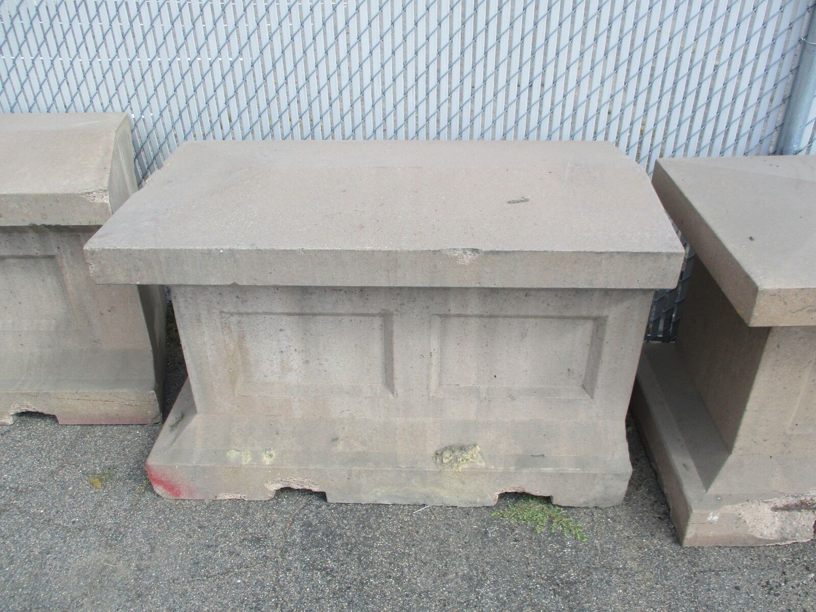 Petersen Decorative Concrete Security Barriers 4.5' Long 30" Wide 34" Tall Used