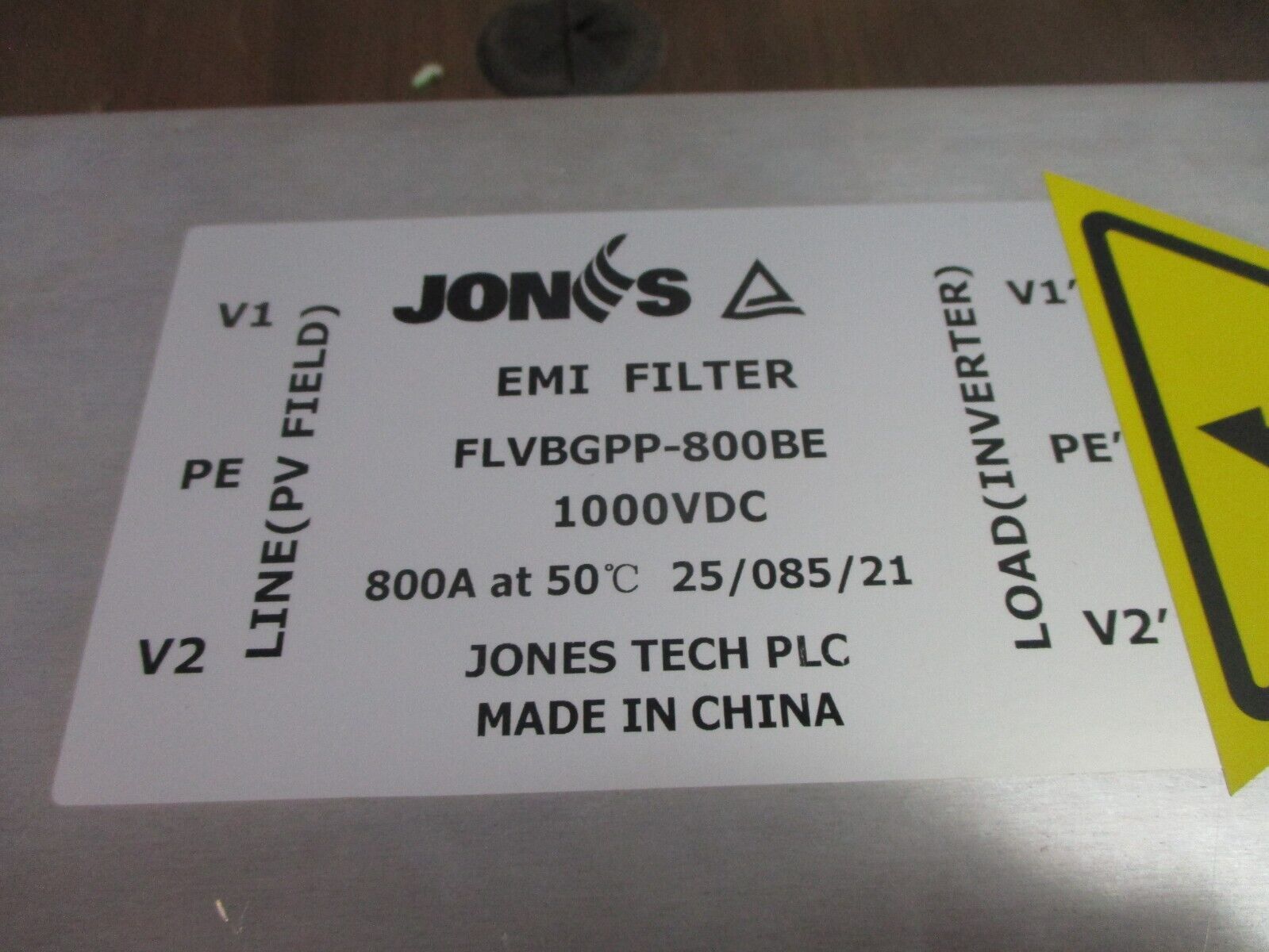 Jones EMI Filter FLVBGPP-800BE 1000VDC 800A Used