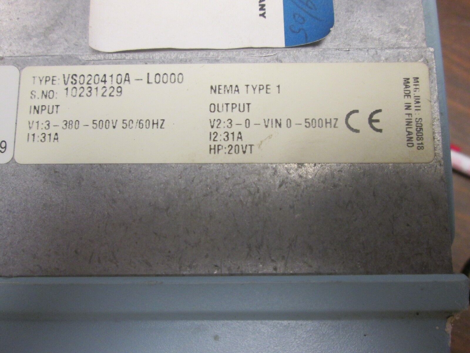 Johnson Controls VS Series AC Drive VS020410A-L0000 20HP 3Ph Used