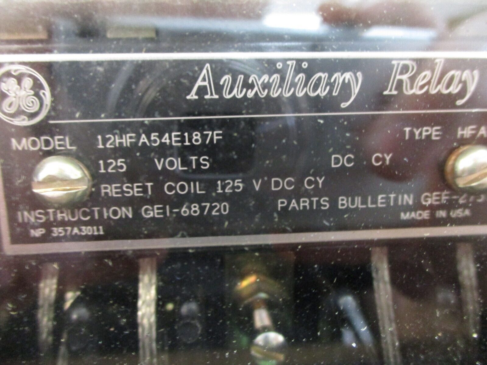 GE Multilin Auxiliary Relay 12HFA54E187F New Surplus