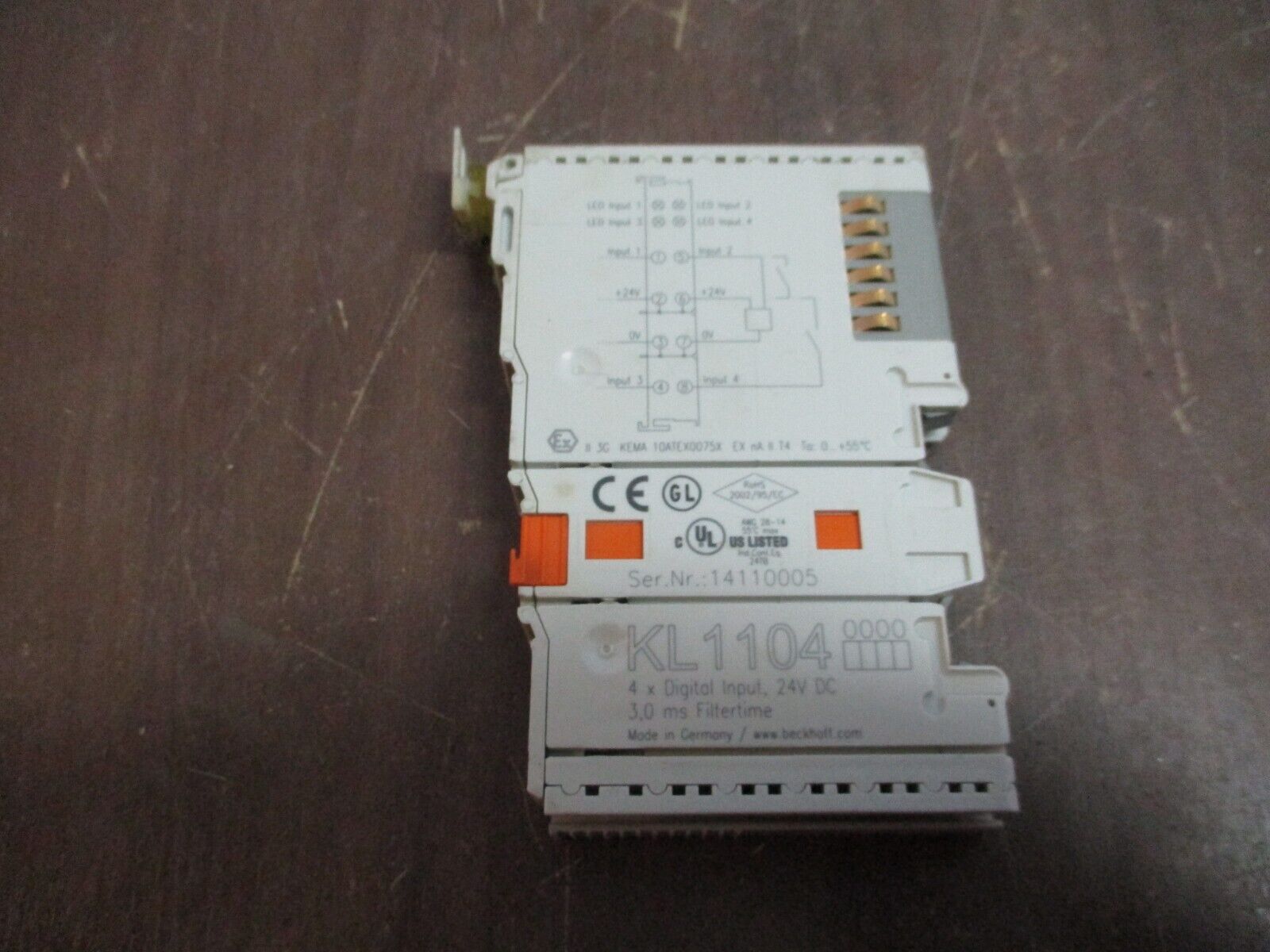 Beckhoff Digital Input Module KL1104 24VDC 4x 3.0ms Filtertime Used