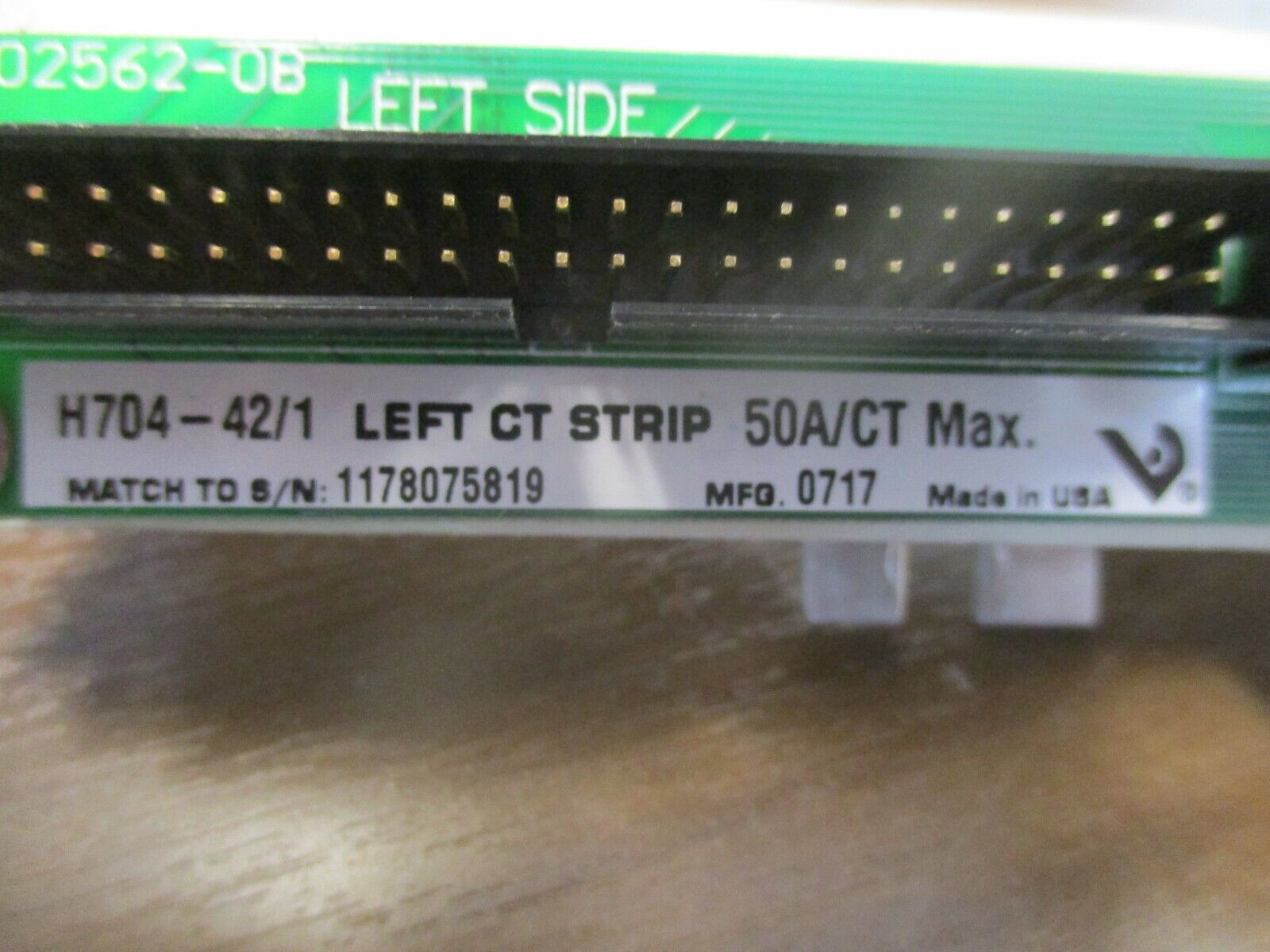 Veris Branch Circuit Current Monitoring Left CT Strip H704-42/1 50A/CT Used