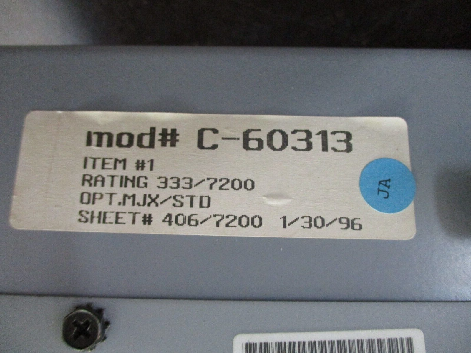 Siemens Accu/Stat MJ-X Voltage Regulator Control Panel C-60313 Used