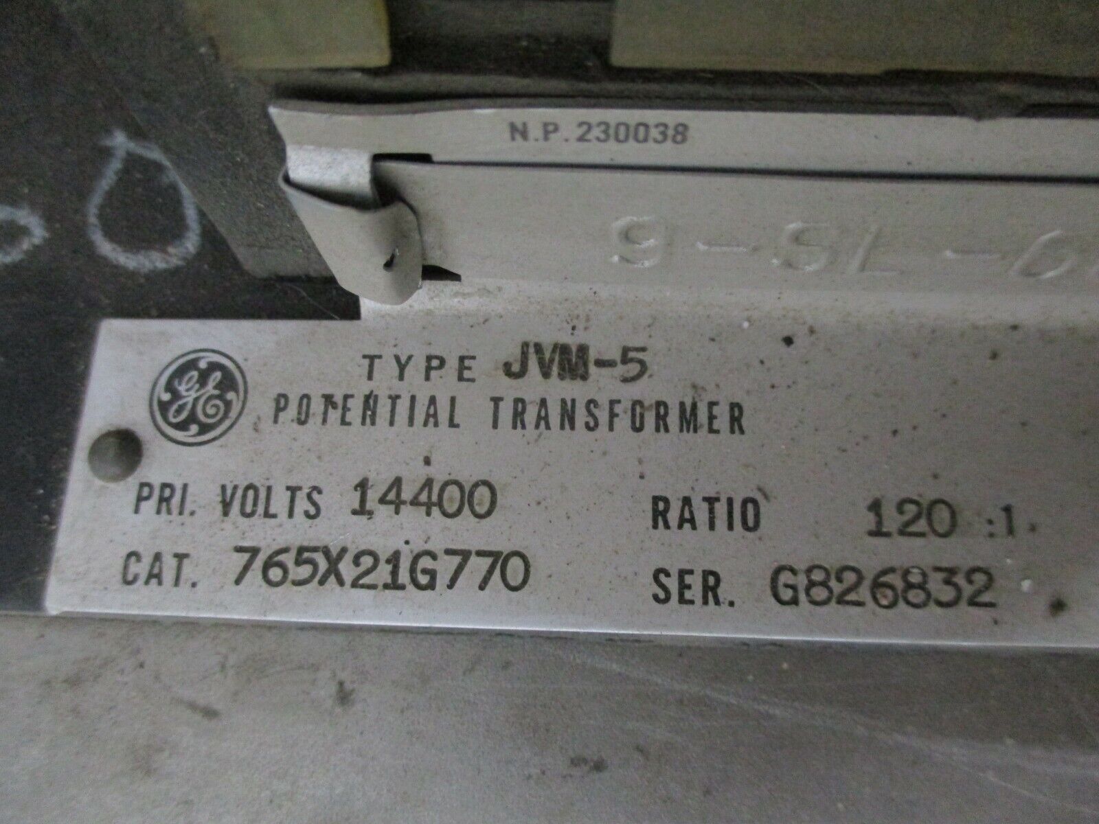 GE Type JVM-5 Potential Transformer 765X21G770 Pri: 14.4KV Ratio 120:1 110KV BIL