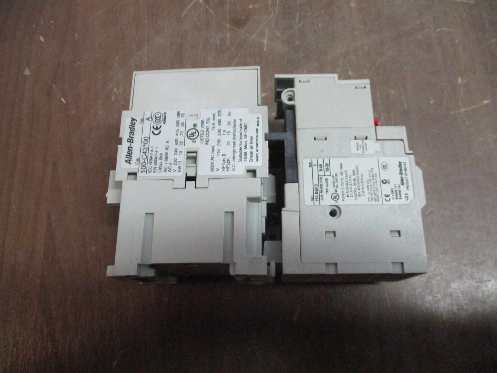 Allen-Bradley Starter 100-C43*00 / 193-EEFD 120V Coil Trip: 9-45A w/ Aux Contact