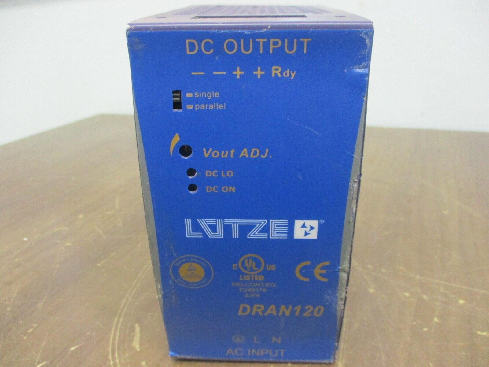 LÜTZE Power Supply DRAN120-24B Input: 115/230V, 2.8/1.4A Output: 24VDC Used