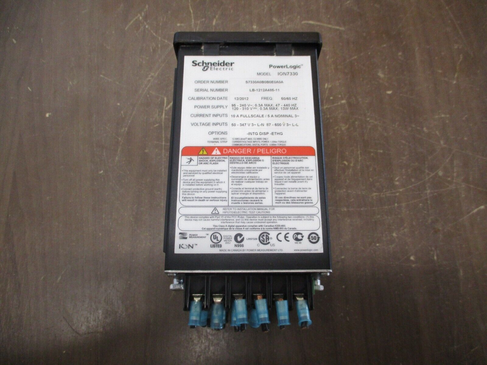 Square D PowerLogic ION 7330 Power Logic ION7330-INTG-DISP-ETHG Used