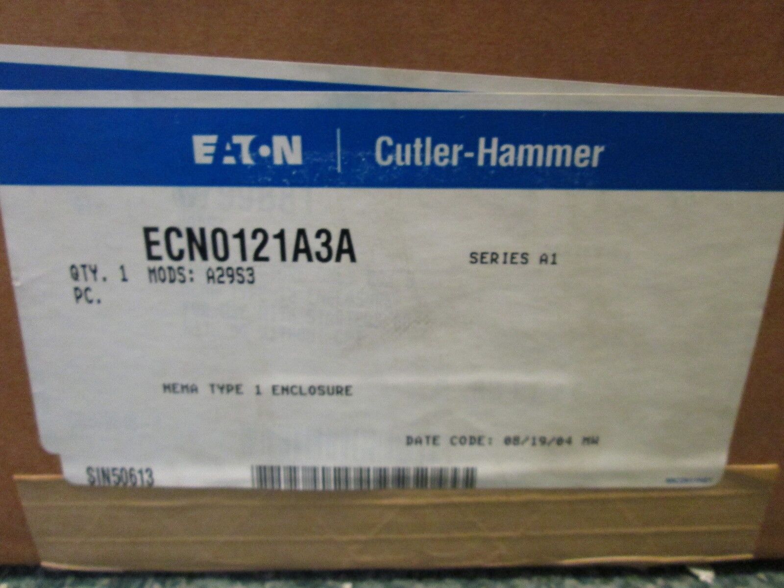 Cutler-Hammer Enclosed Starter ECN0121A3A Size 2 Nema 1 Enclosure New Surplus