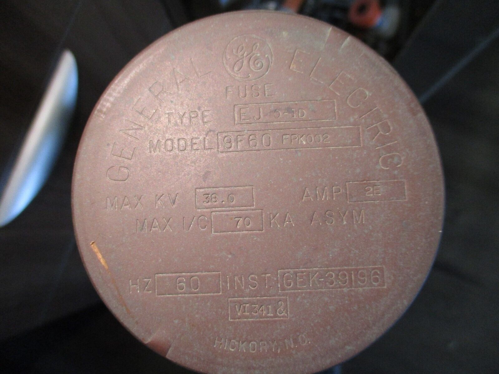 GE Type EJ 0-1D Fuse 9F60FPK002 2E 38kV Used