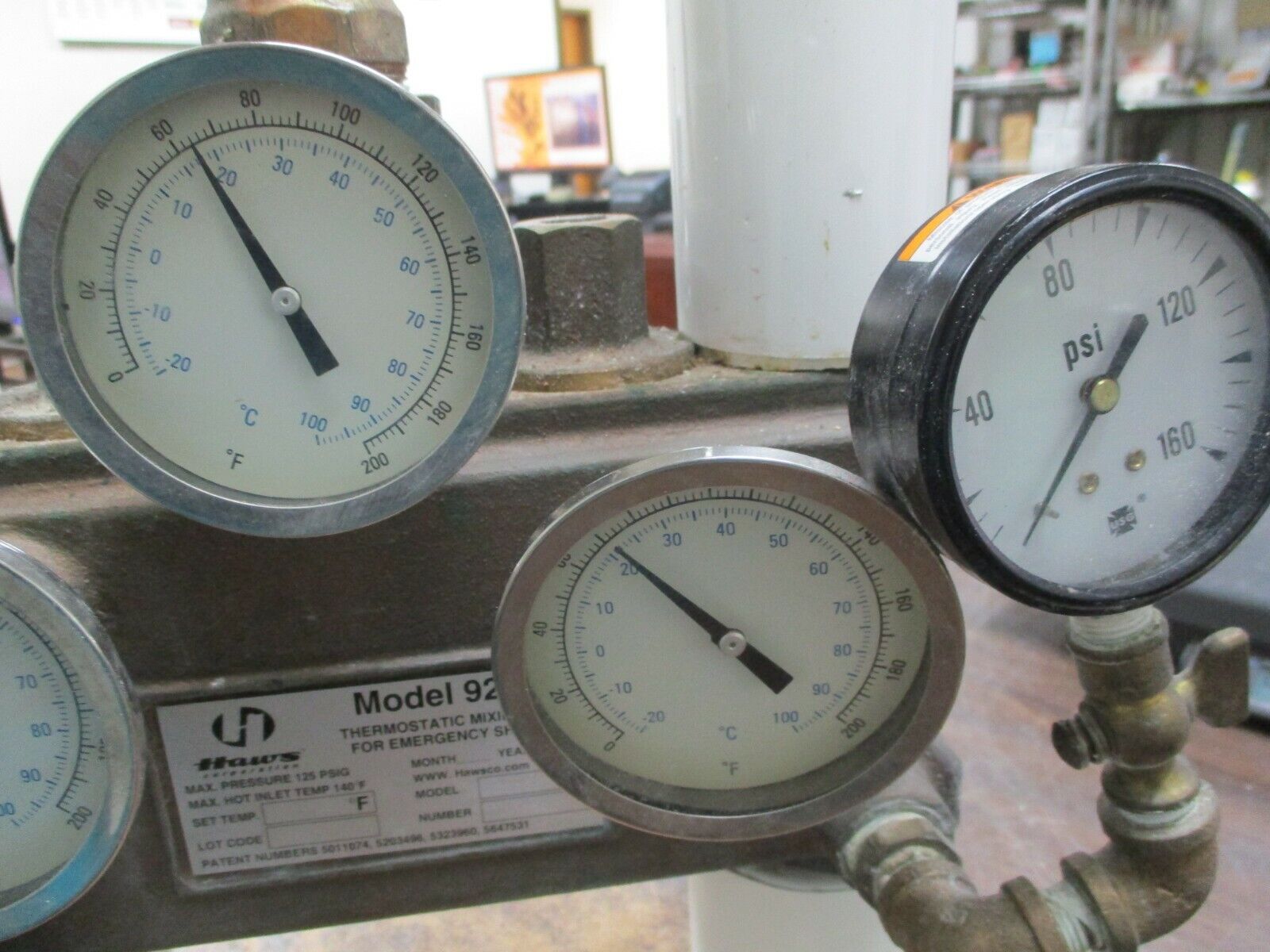 Haws Model 9202 Thermostatic Mixing Valve For Emergency Showers 8334-96 Used