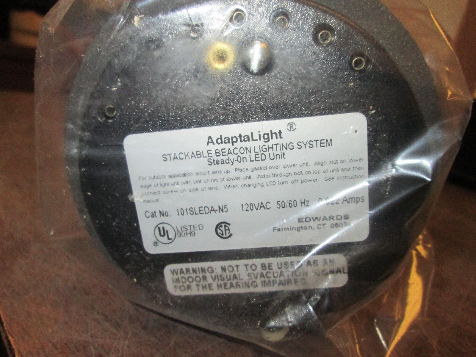 Edwards Stackable Beacon Steady-On LED Light Unit 101SLEDA-N5 120V Amber Used