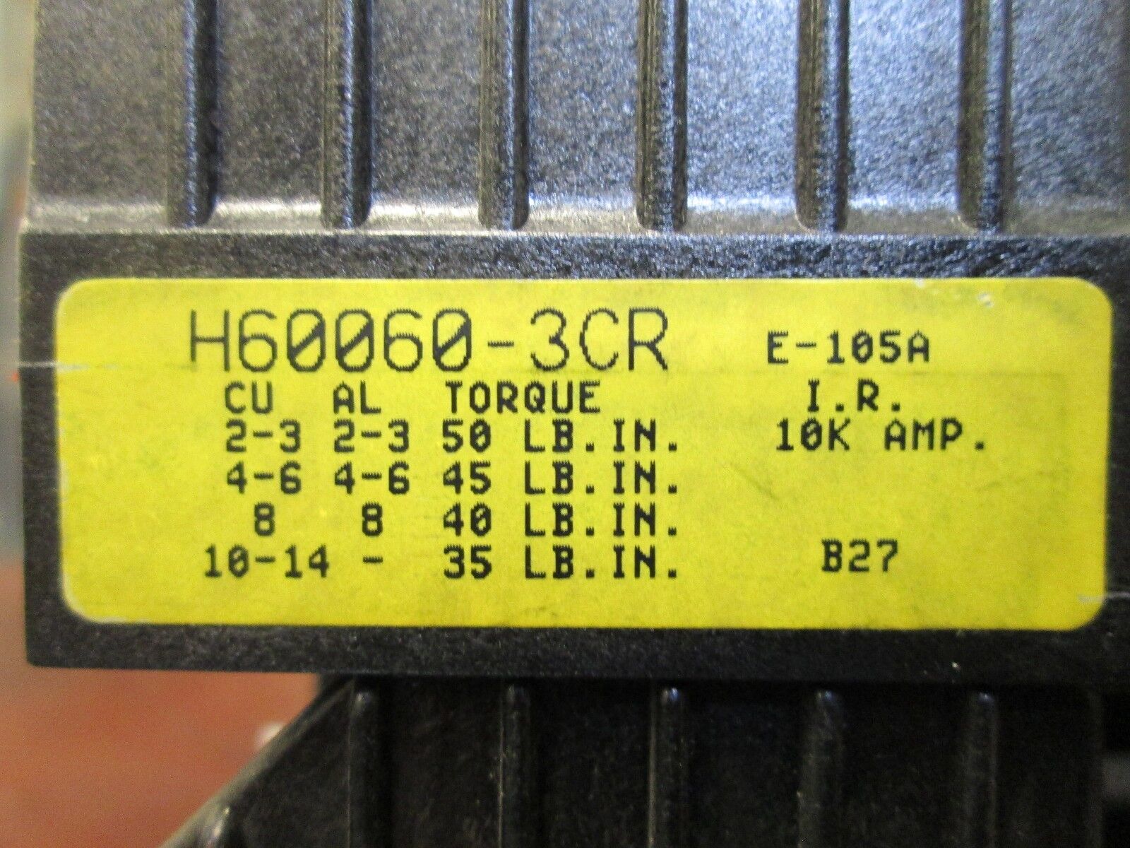 Bussmann Fuse Block H60060-3CR 60A 600V Class H Fuse 3P *Lot of 2* Used