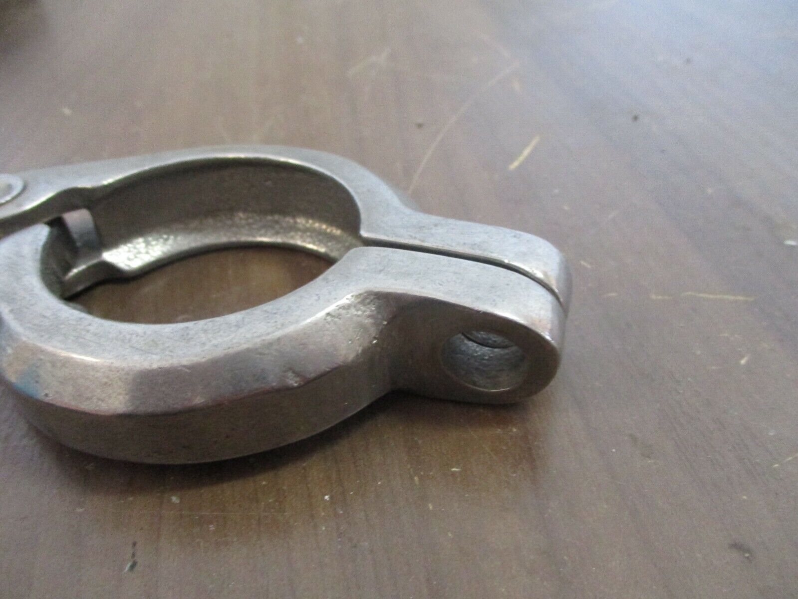Misc. Brand Hinged Split-Ring Clamp Size: 2" Stainless Steel *No Bolt* Used