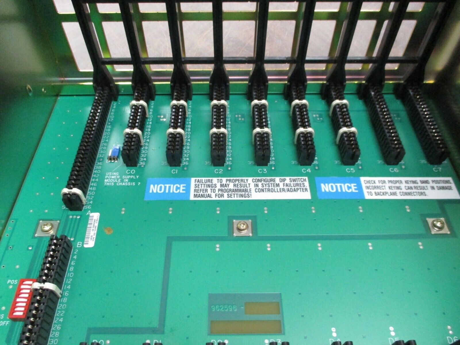 Allen-Bradley 8-Slot I/O Chassis 1771-A2B B Rev. N01 Used