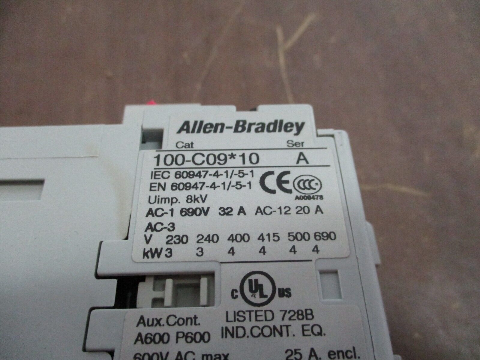 Allen-Bradley Starter 100-C09*10 / 193-EECB 120V Coil Trip: 1.0-5.0A Used