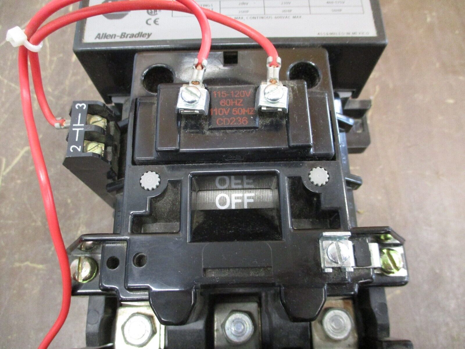 Allen-Bradley Size 3 Starter 509-DOD Ser. A 120V Coil 90A 600V Used