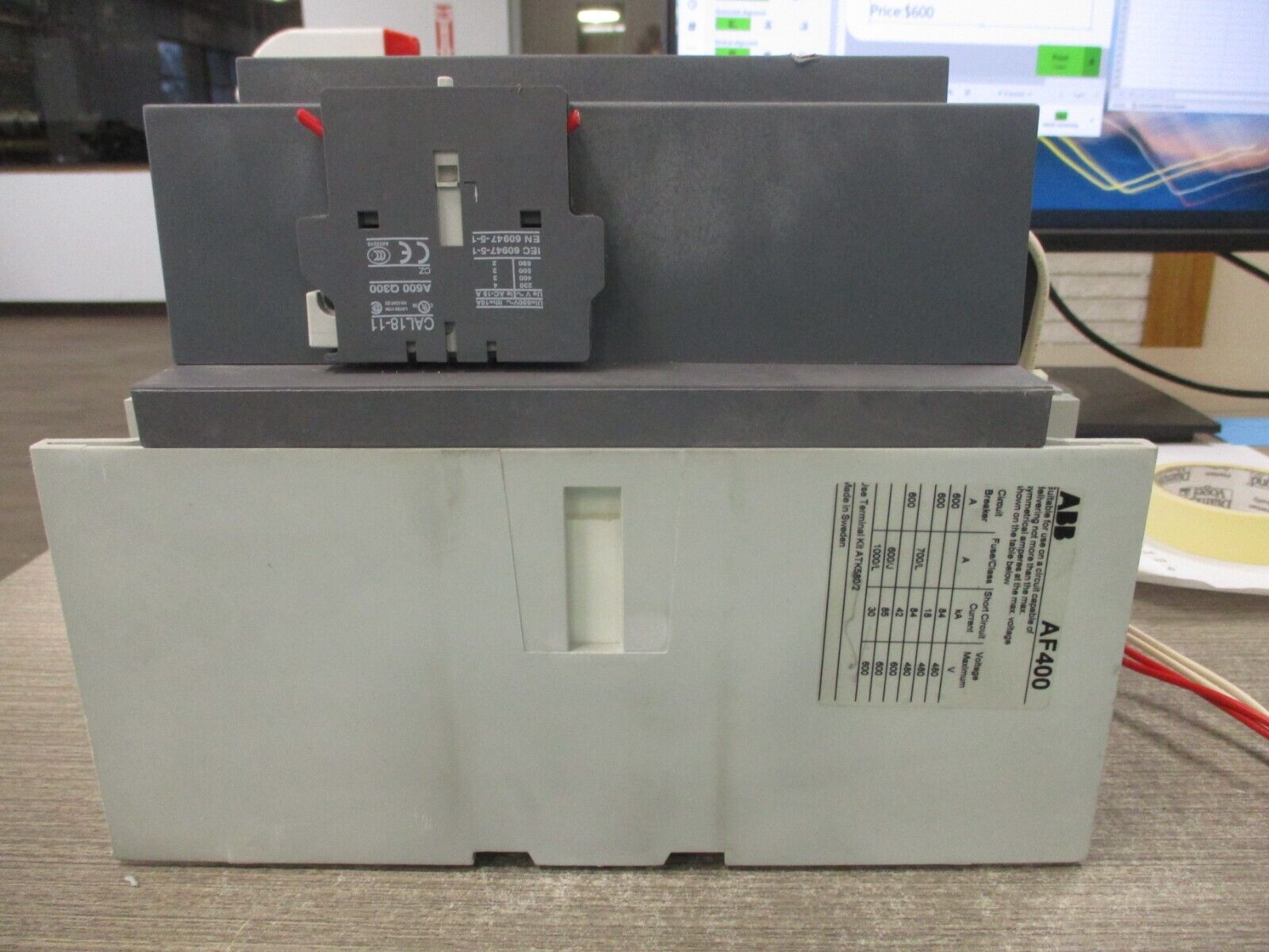 ABB Contactor AF400-30 600V 550A 100-250V AC/DC Coil Used