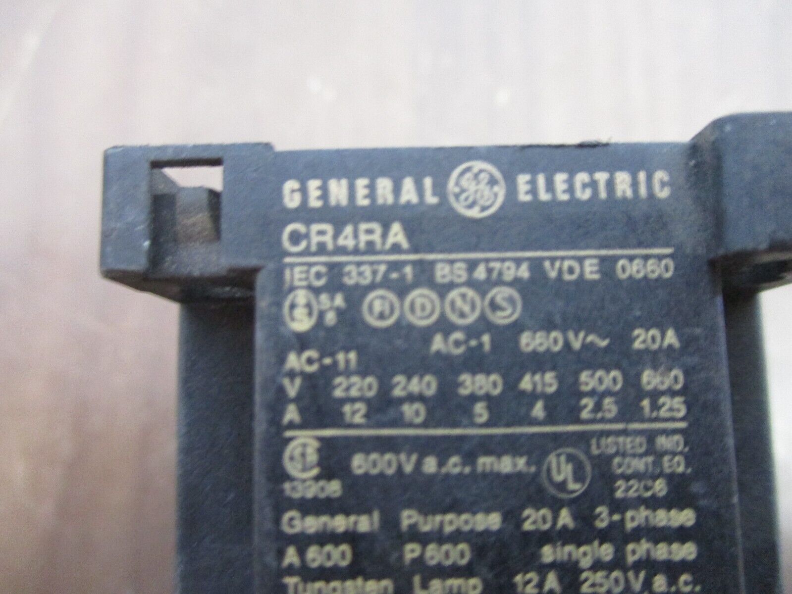 GE Pneumatic Timer CR4XTA / CR4RA 120V Coil Used