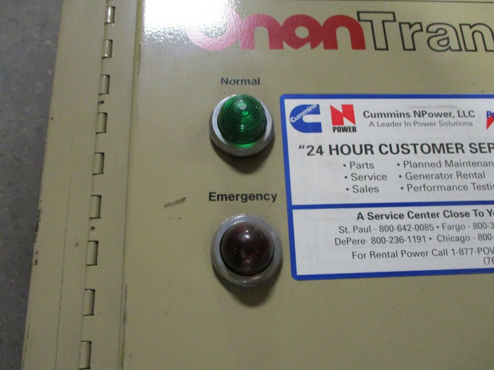 Onan Automatic Transfer Switch OTBCA150-4U/3101E 120/208V 150A 3Ph 60Hz 4W Used