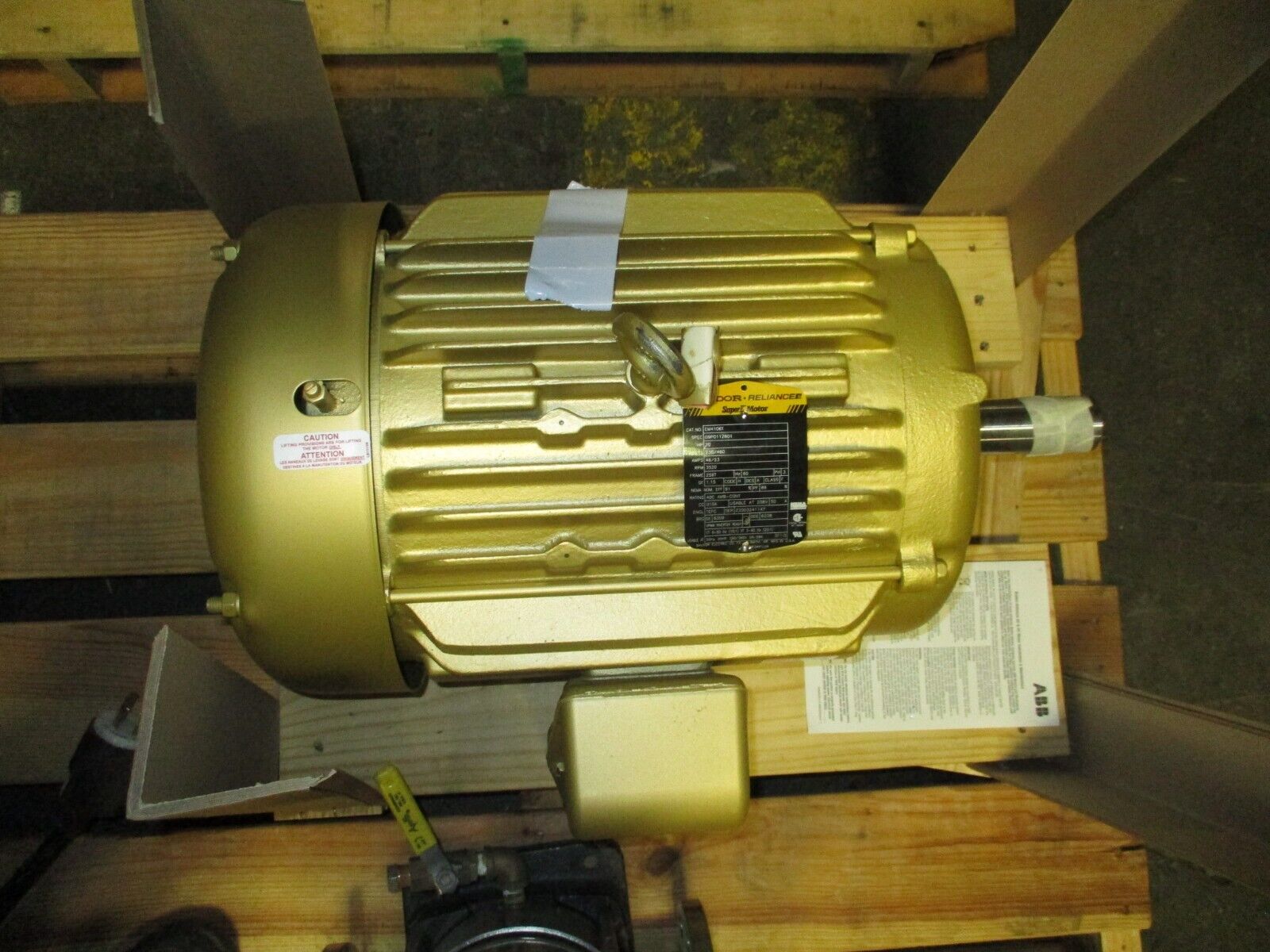 Baldor Motor EM4106T 20HP 3600RPM 230/460V 46/23A 3Ph 60Hz New Surplus