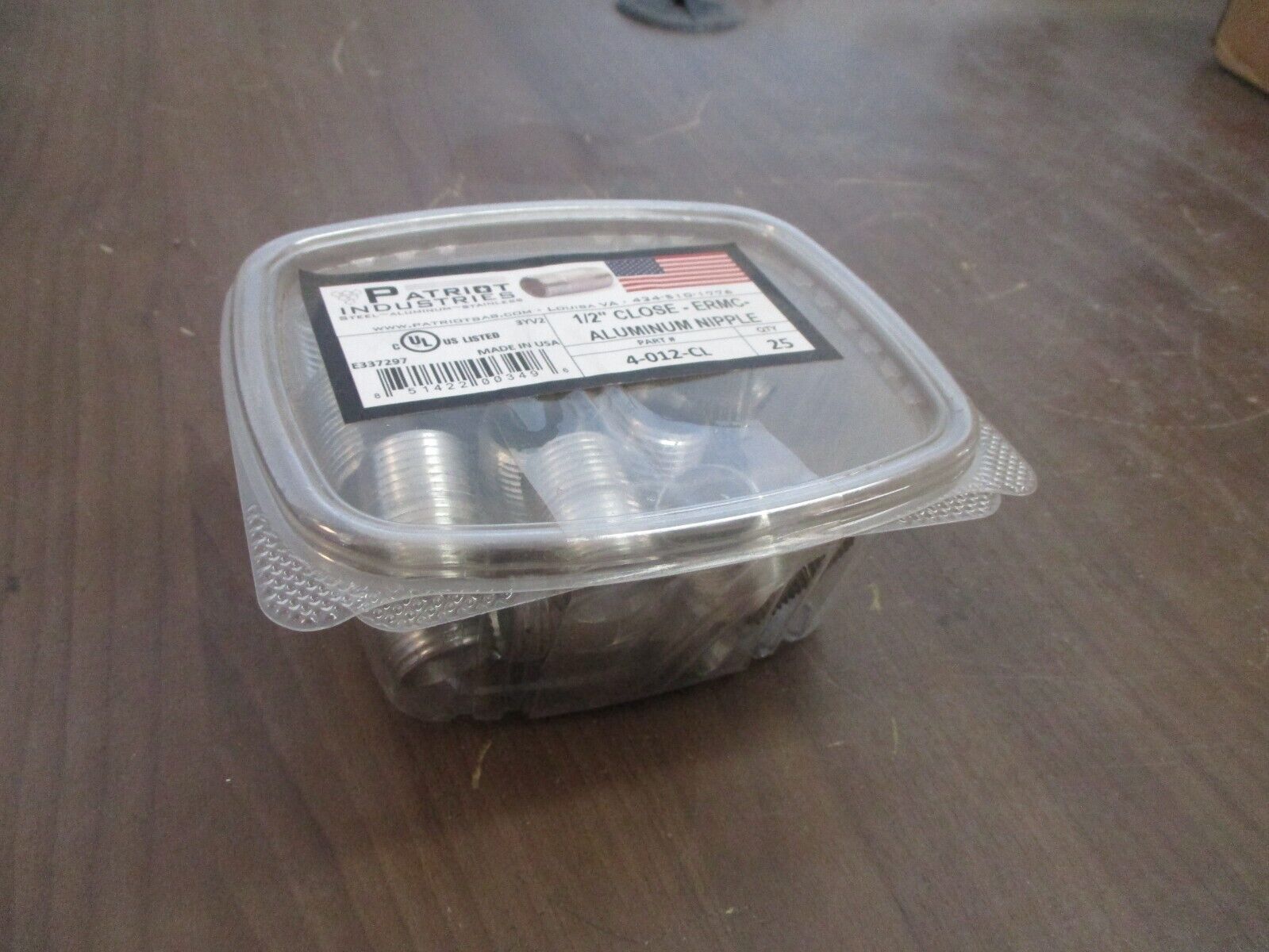 Patriot Industries Aluminum Nipple 4-012-CL 1/2" *Lot of 25* New Surplus