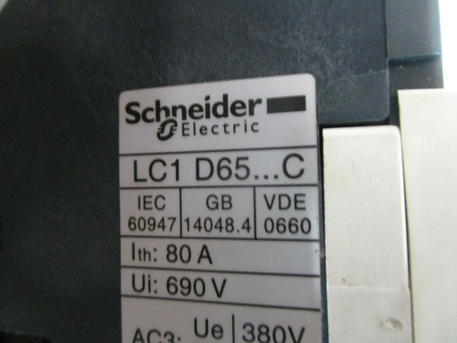 Schneider Electric Contactor LC1 D65...C 220-240V Coil Used