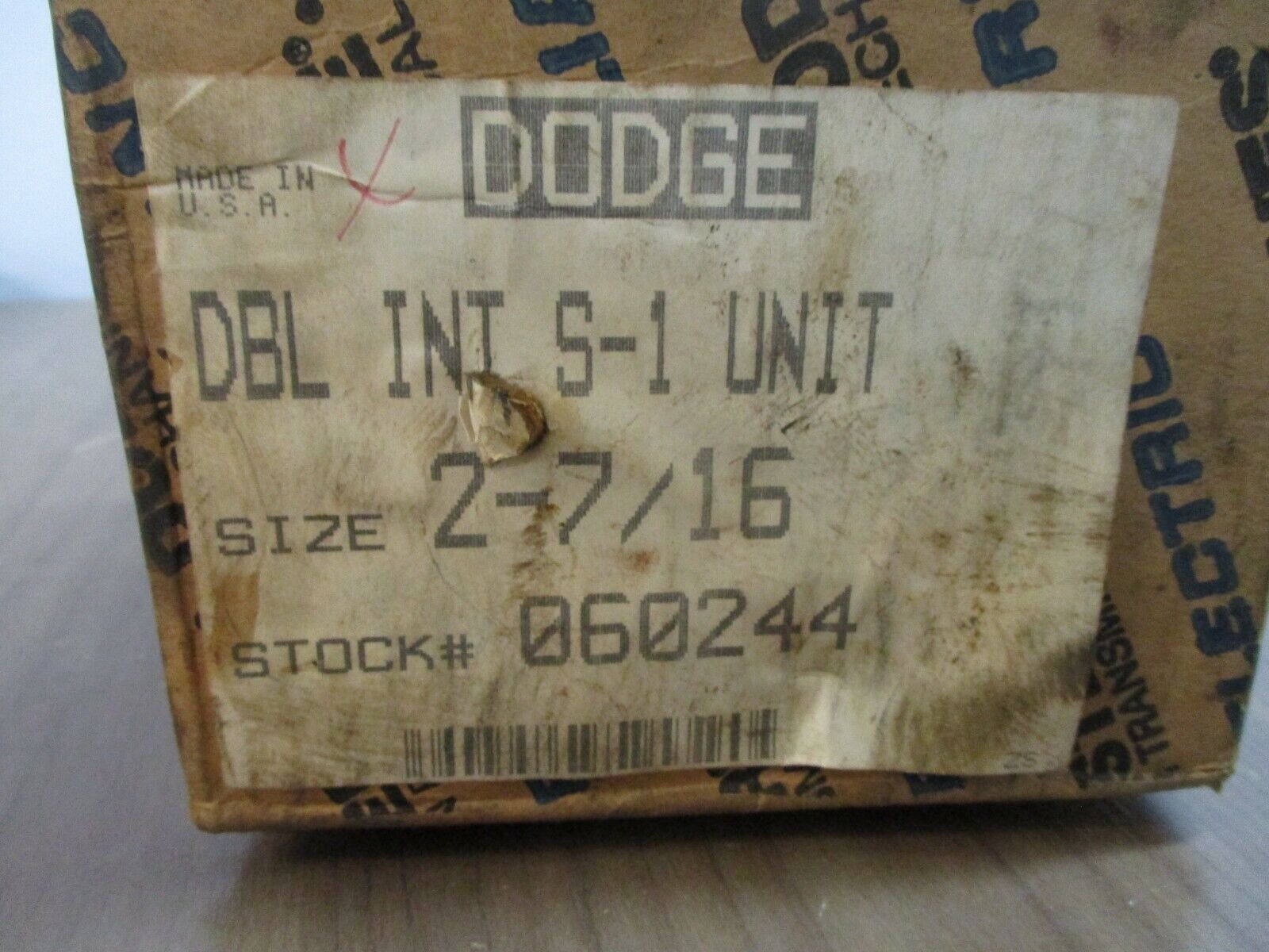 Dodge S-1 Roller Bearing Cartridge Unit 060244 Size: 2 7/16 New Surplus