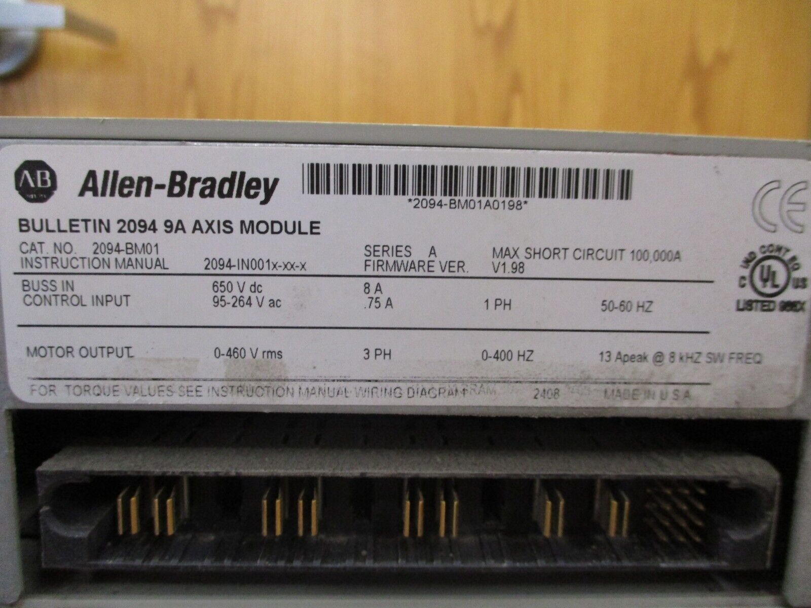 Allen-Bradley Kinetix 6000 Axis Module 2094-BM01 Ser. A F/W Ver. V1.98 Used