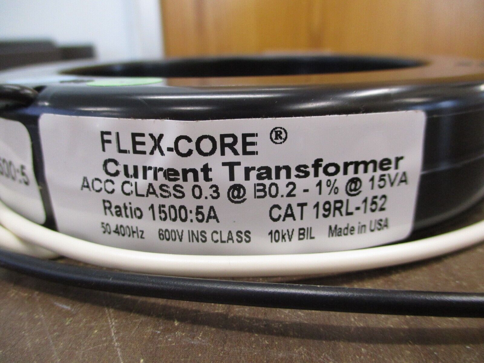 Flex-Core Current Transformer 19RL-152 Ratio 1500:5A 600V 50-400Hz 10kV BIL