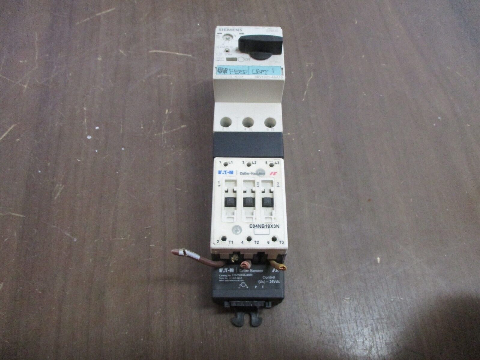 Eaton / Siemens Starter E04NB18X3N / 3RV1021-4AA10 24VDC Coil Trip: 11-16A Used