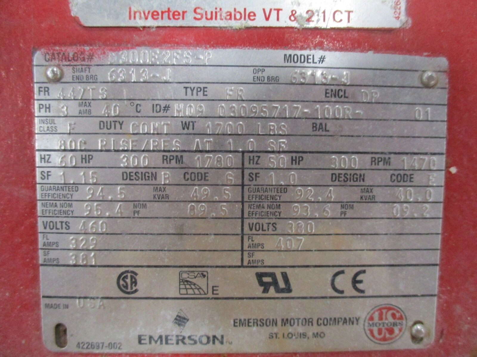 Bell & Gossett Pump VSCS BF 15.625 10X12X17L-RHR 300HP 4500GPM 168FT Head Used