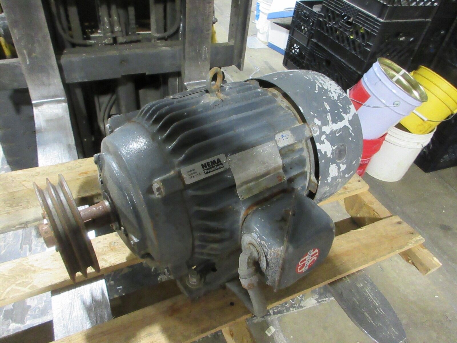 US Motors AC Motor HW15V2E-W1 15HP 1800RPM 230/460V 3Ph 254T Frame Used