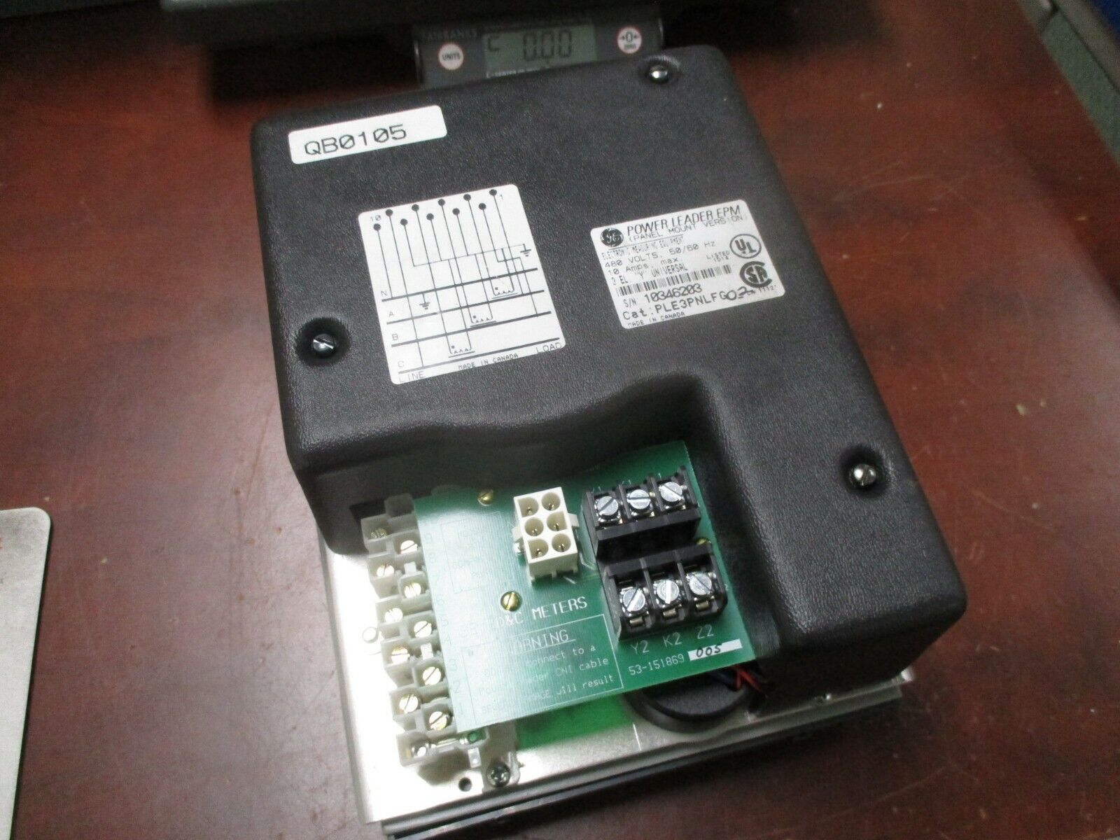 GE Power Leader EPM Electronic Power Meter PLE3PNLFG02 480V 50/60Hz 10A Used