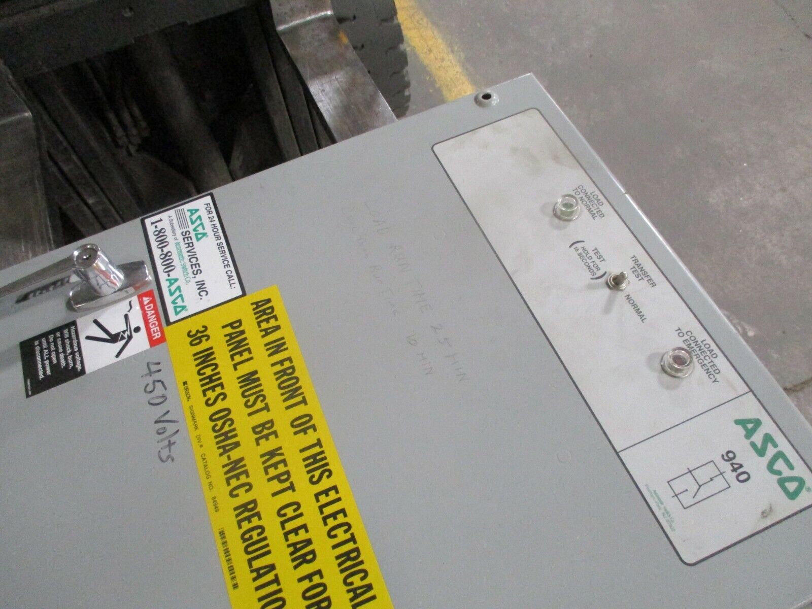 Asco Series 940 Automatic Transfer Switch 94033097C 30A 480Y/277V 60Hz Used