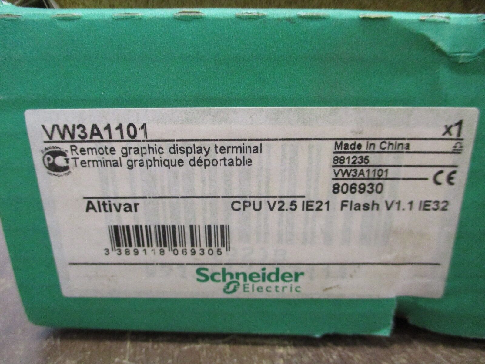 Schneider Electric Altivar Remote Graphic Display Terminal VW3A1101 New Surplus