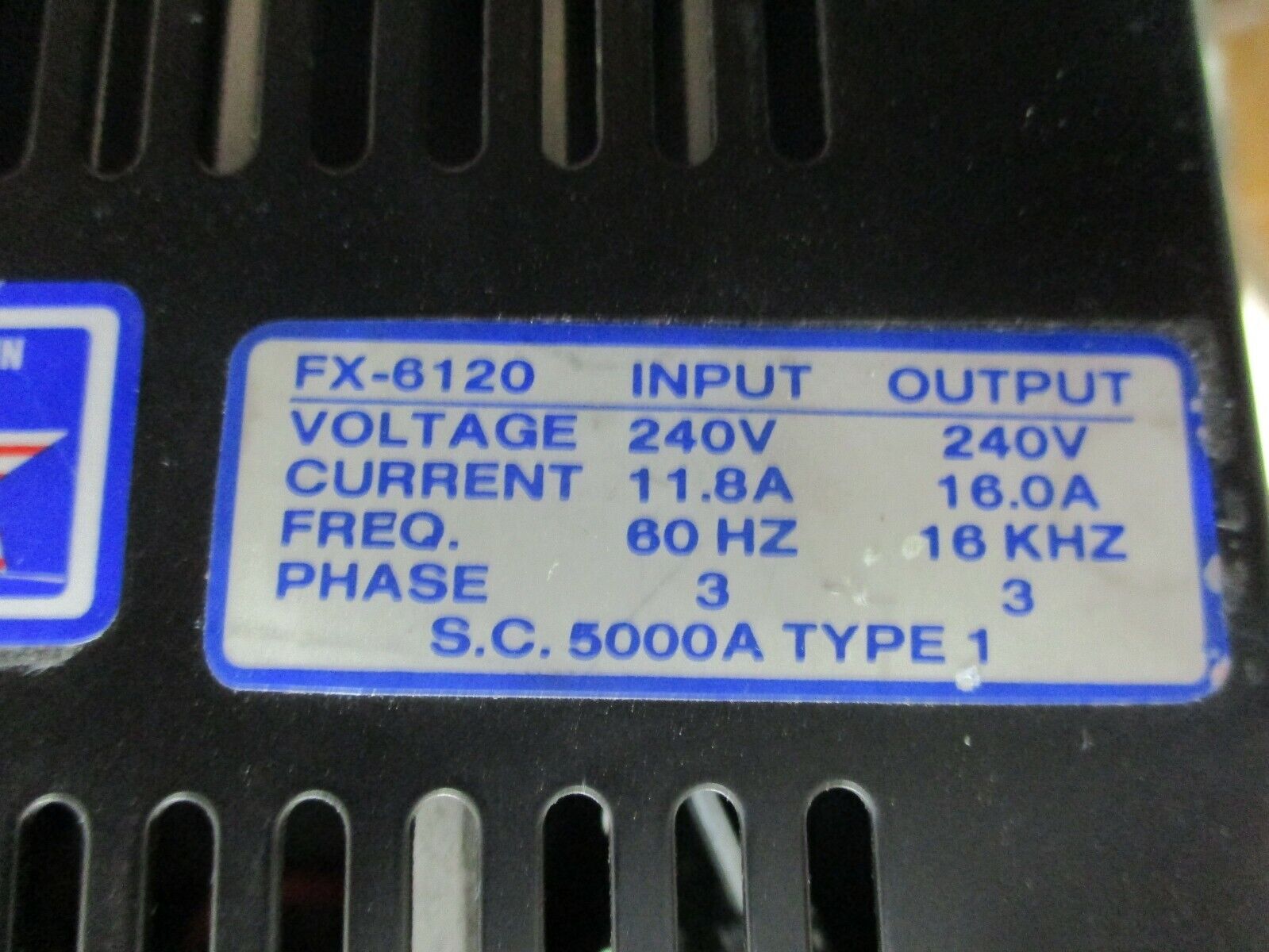 Emerson Positioning Servo Drive FX-6120 Used